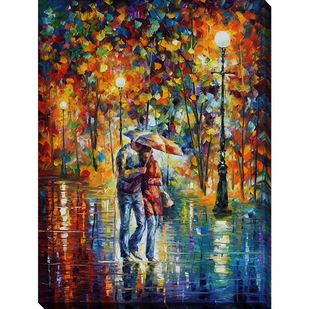 Leonid Afremov 'Rainy Evening' Giclee Print Canvas Wall Art - Bed Bath ...