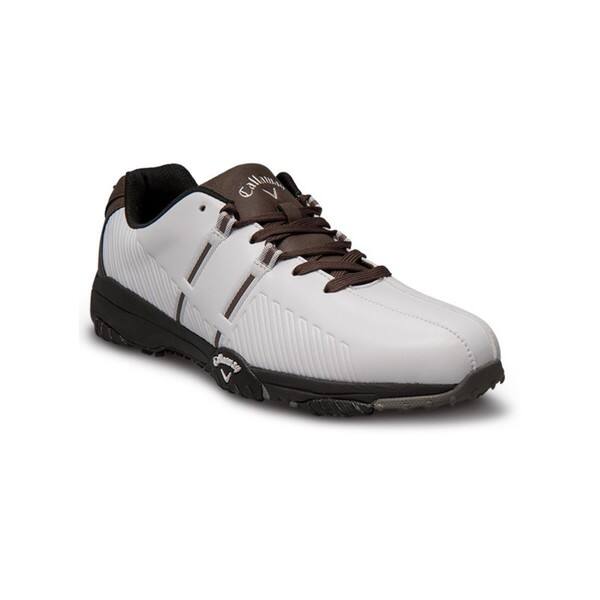 Shop Callaway Mens Chev Comfort M188 40 White Brown Golf Shoes