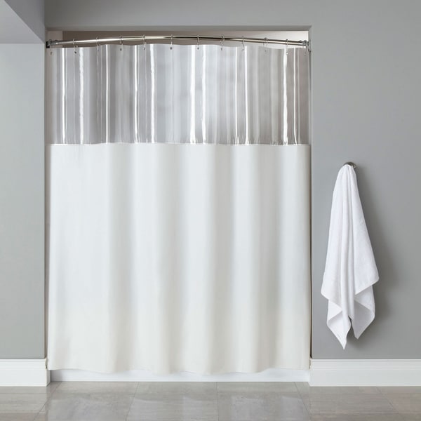 Extra Long MildewResistant Clear/ White Shower Curtain Free Shipping On Orders Over 45