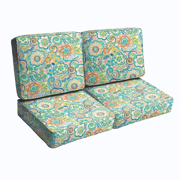 Shop Blue Rio Floral Indoor/ Outdoor Corded Loveseat ...