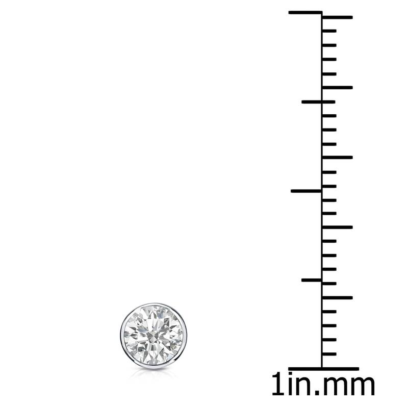 Auriya 14k Gold 1/3ct TDW Round Bezel Set SINGLE STUD (1) Diamond Earring