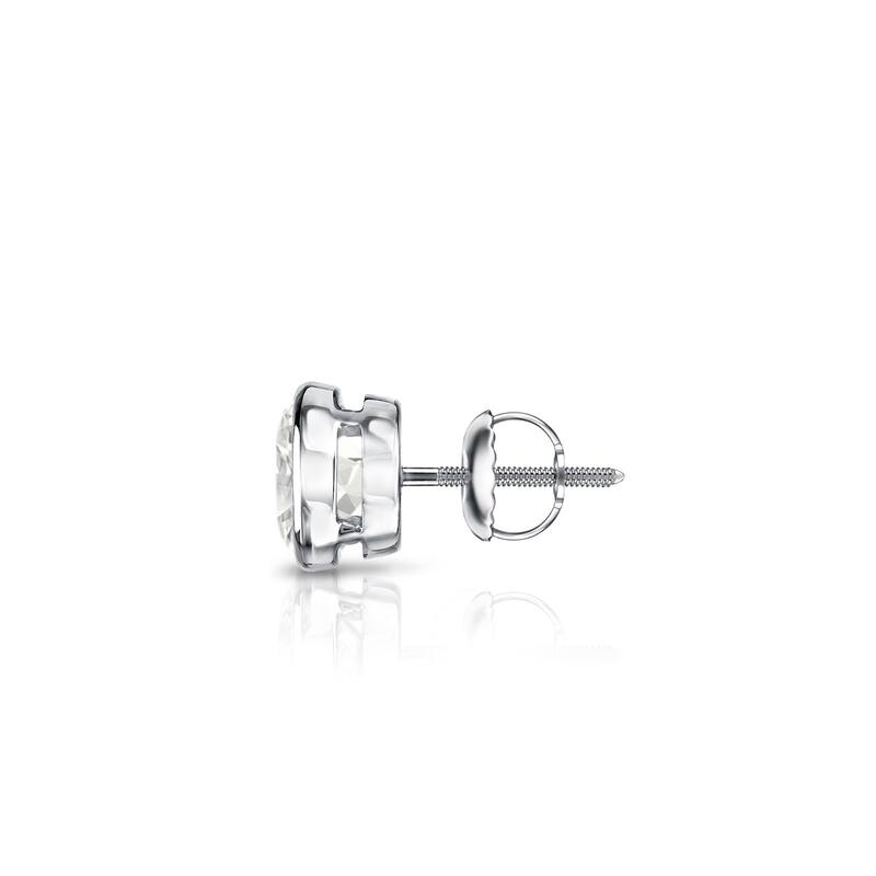 Auriya 14k Gold 1/3ct TDW Round Bezel Set SINGLE STUD (1) Diamond Earring