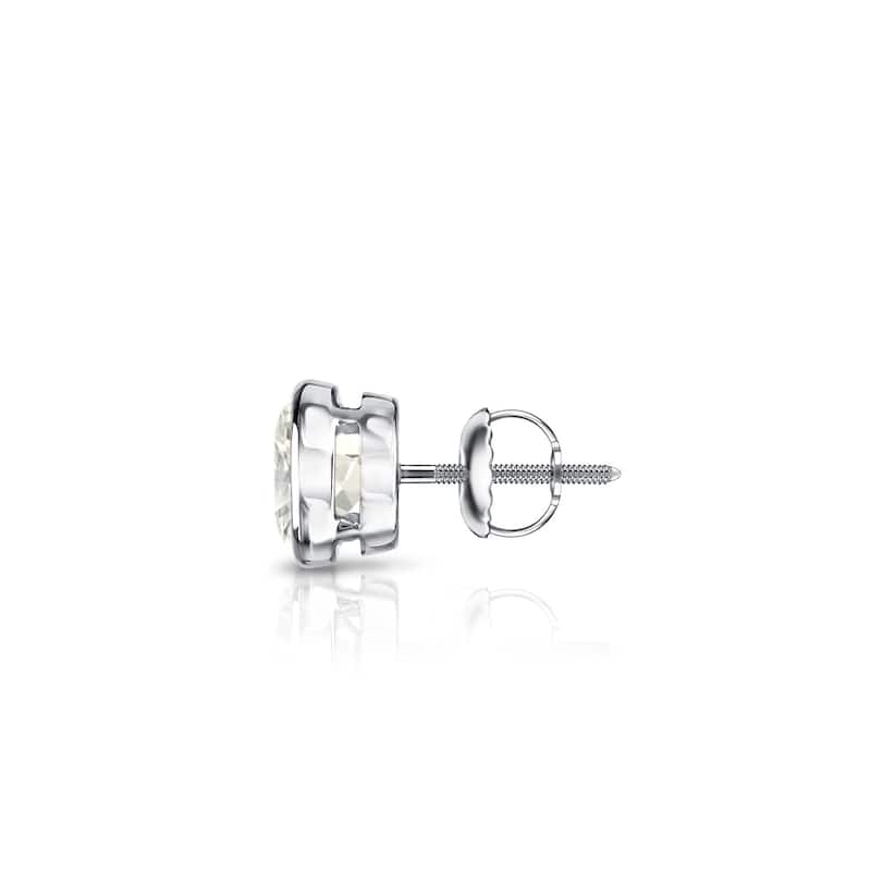 Auriya 1/3ctw Round SINGLE STUD (1) Diamond Earring 14k Gold Bezel-set