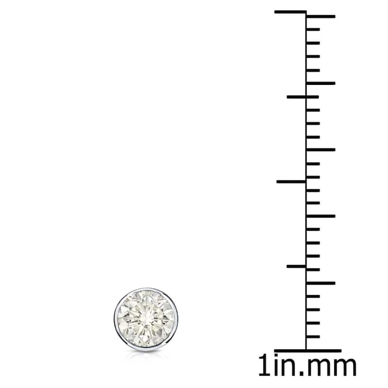 Auriya 1/3ctw Round SINGLE STUD (1) Diamond Earring 14k Gold Bezel-set