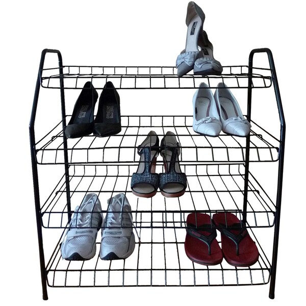 Shop 4Tier Metal Wire Framed Shoe Shelf Closet Organizer Free