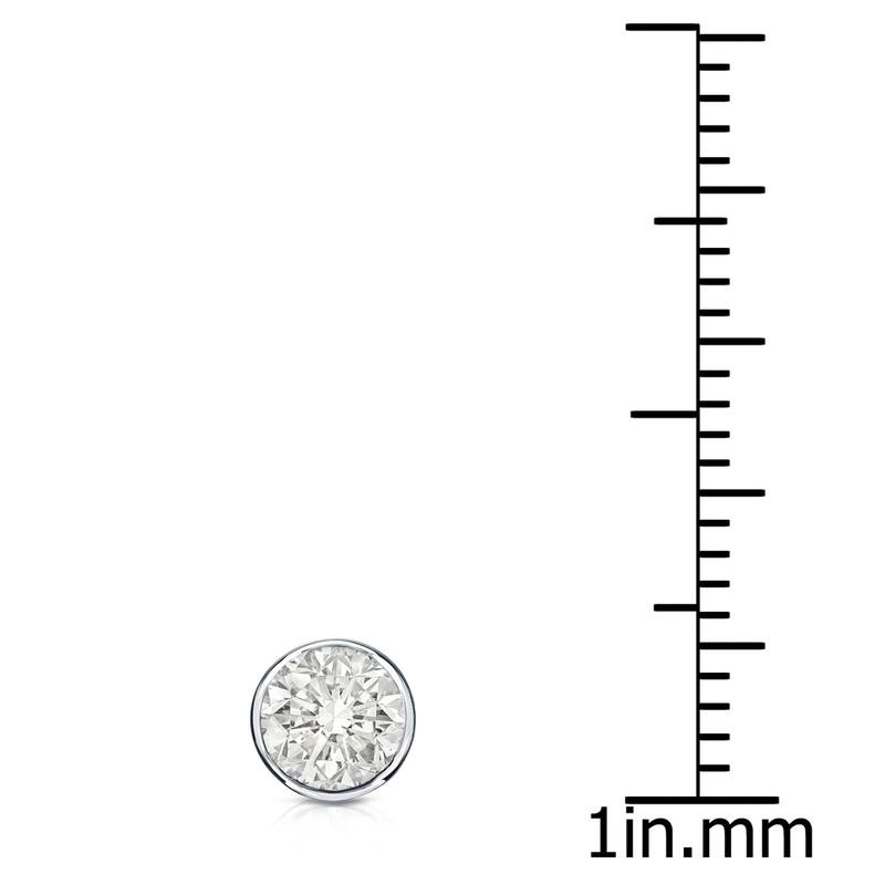 Auriya 14k Gold 1/2ct TDW Round Bezel-Set SINGLE STUD (1) Diamond Earring