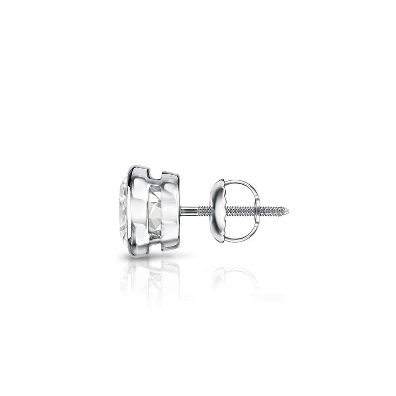 Auriya 14k Gold 1/2ct TDW Round Bezel-Set SINGLE STUD (1) Diamond Earring