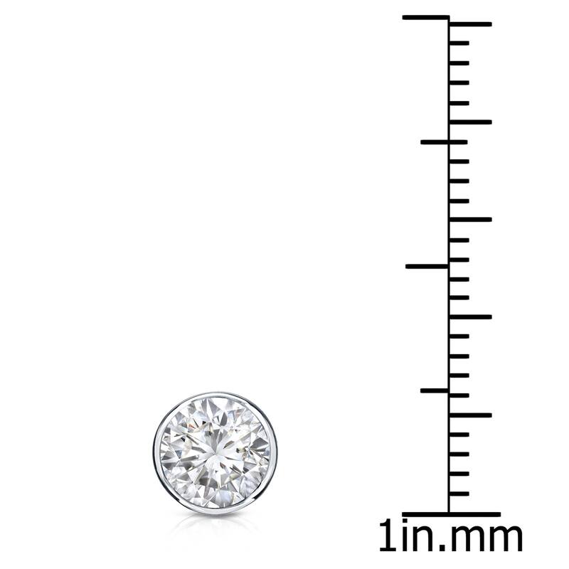 Auriya 14k Gold 3/4ct TDW Round Bezel Set SINGLE STUD (1) Diamond Earring