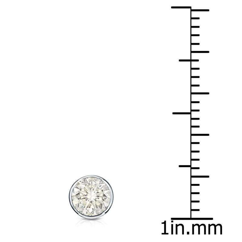 Auriya 1/2ctw Round SINGLE STUD (1) Diamond Earring 14k Gold Bezel-set