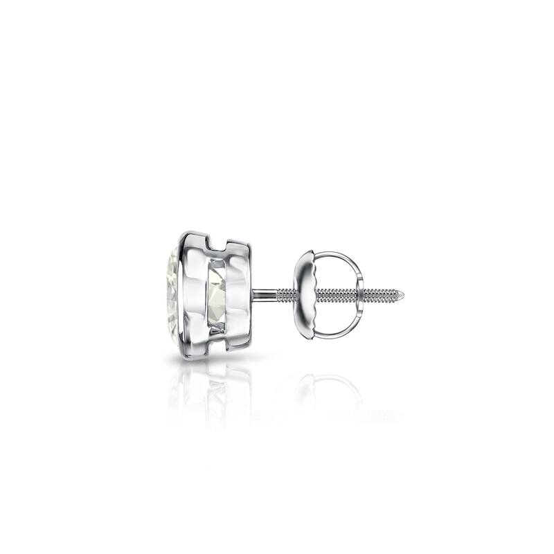 Auriya 1/2ctw Round SINGLE STUD (1) Diamond Earring 14k Gold Bezel-set