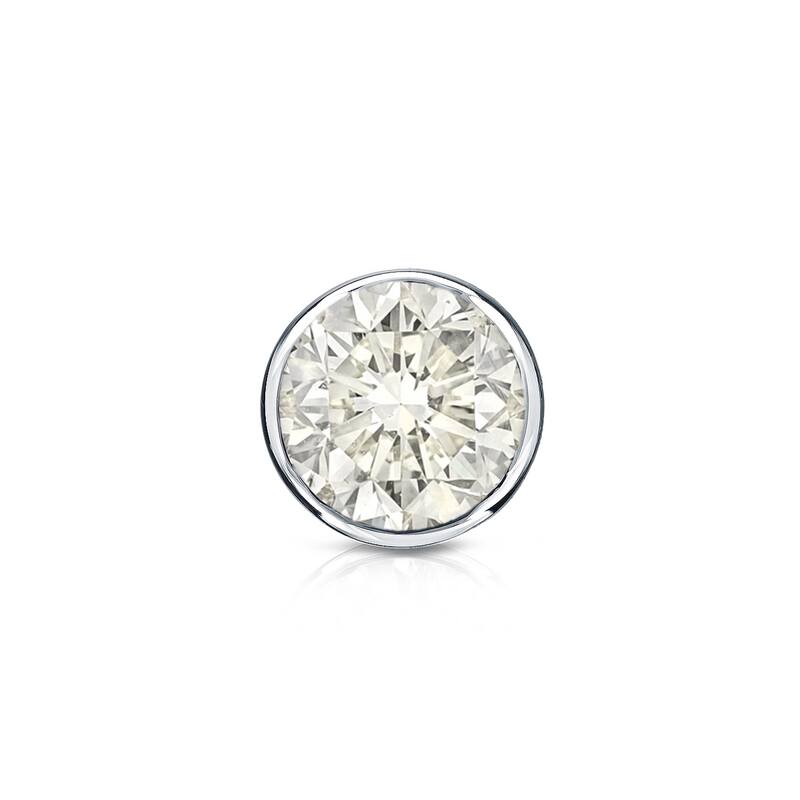 Auriya 1/2ctw Round SINGLE STUD (1) Diamond Earring 14k Gold Bezel-set