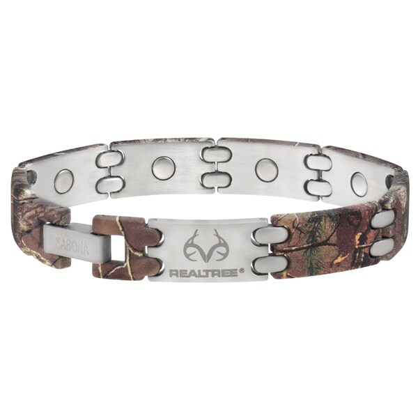 Shop Sabona Realtree Camo Stainless Sport Bracelet Free Shipping Today Overstock