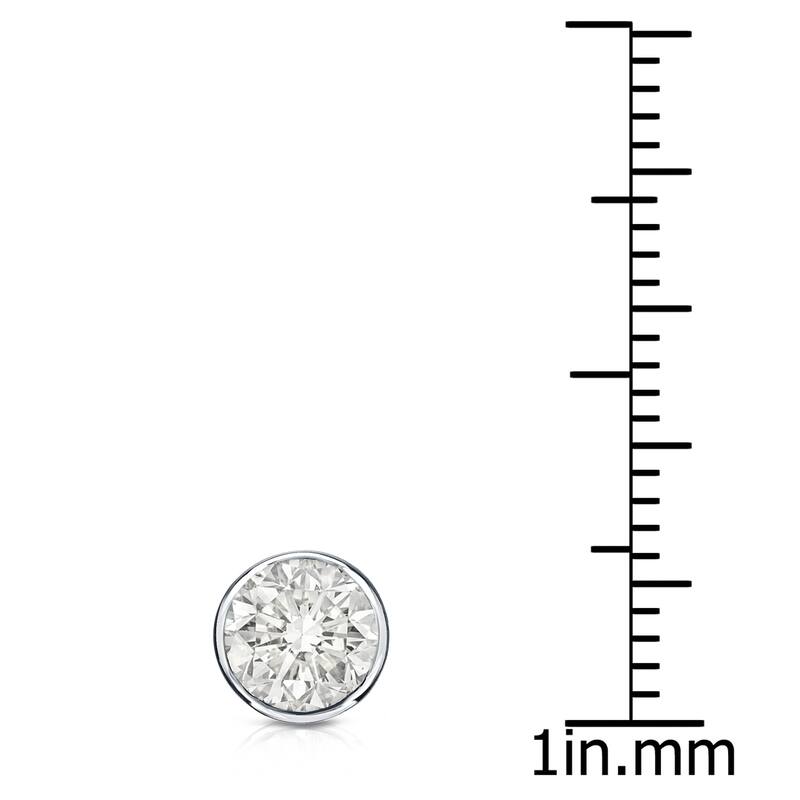 Auriya 14k Gold 3/4ct TDW Round Bezel Set SINGLE STUD (1) Diamond Earring
