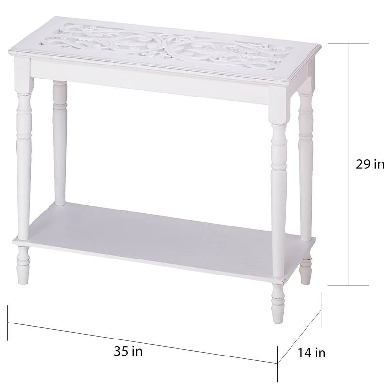 Elizabeth Carved White Console Table