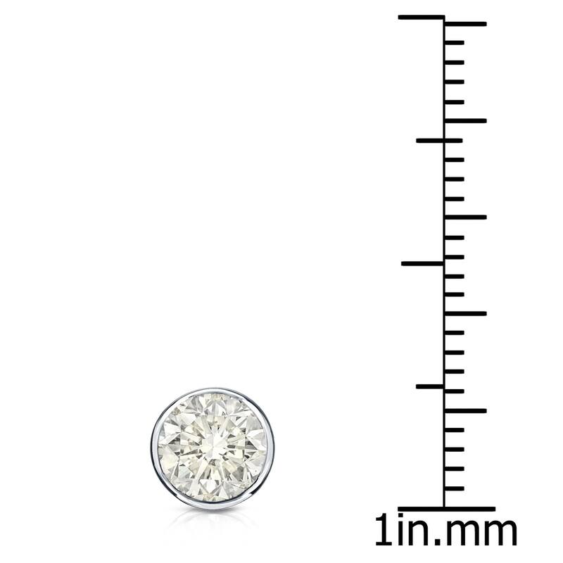 Auriya 14k Gold 3/4ct TDW Round Bezel-Set SINGLE STUD (1) Diamond Earring