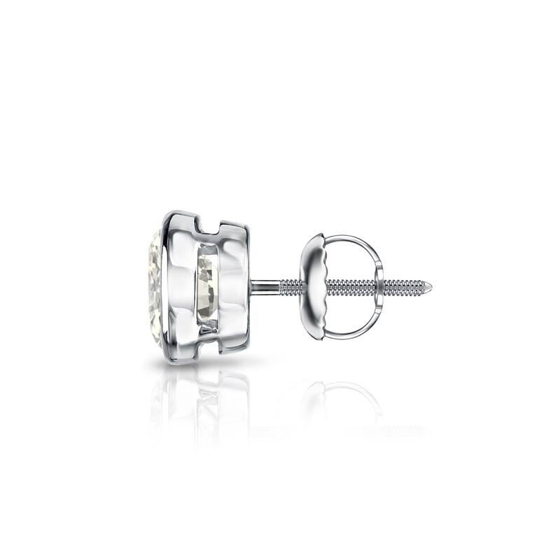 Auriya 14k Gold 3/4ct TDW Round Bezel-Set SINGLE STUD (1) Diamond Earring