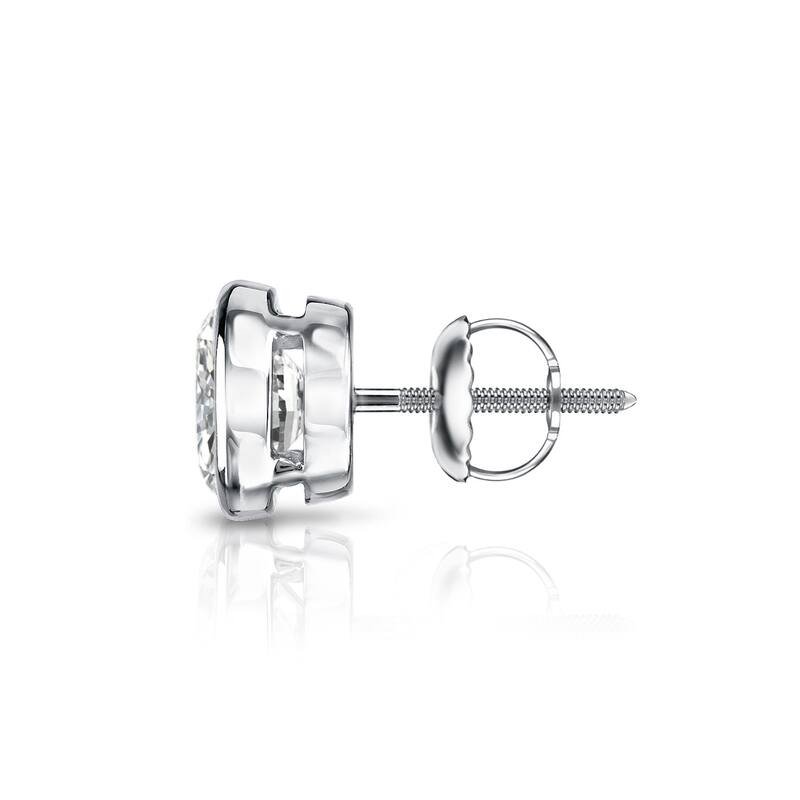 Auriya 1ctw Bezel Set Round Diamond SINGLE STUD (1) Earring 14k Gold