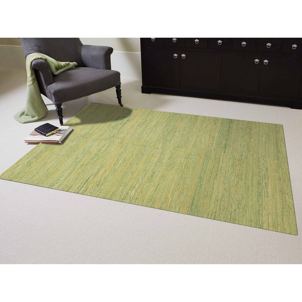 Hand-woven Menlo Park Sage Green Saree Silk Rug (2' x 3') - 2' x 3'/Surplus