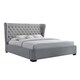 Shop Manchester King-Size Tufted Wing Upholstered GreyPlatform Bed ...