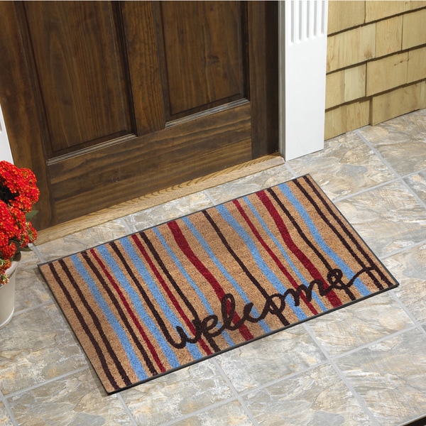 Shop Strings Vinyl Backed Coir Door Mat Free Shipping On