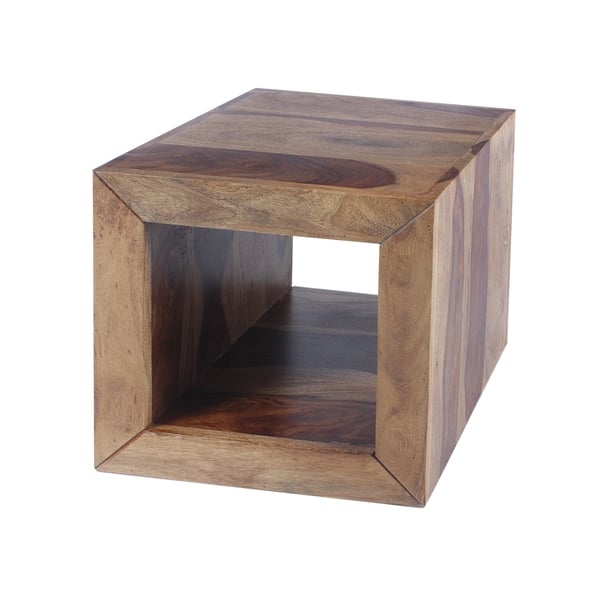 Shop Cube Shape Rosewood Side Table With Cutout Bottom Brown On Sale Overstock 11489959