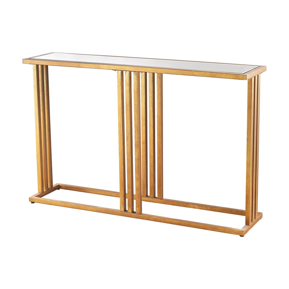 Dimond Home  Andy Console in Gold Leaf and Clear Mirror (Gold Leaf, Clear)