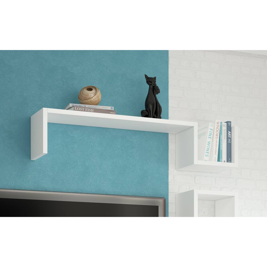 Manhattan Comfort Zemmur "S" Shaped Floating Wall Mount Shelf