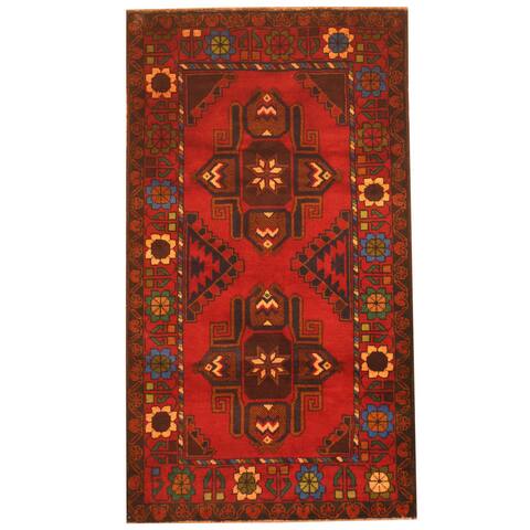 Handmade One-of-a-Kind Balouchi Wool Rug (Afghanistan) - 2'8 x 4'9