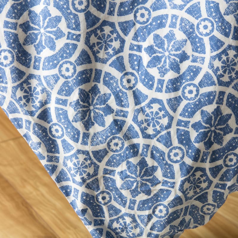 Mosaic Blue Print Duvet Cover Set
