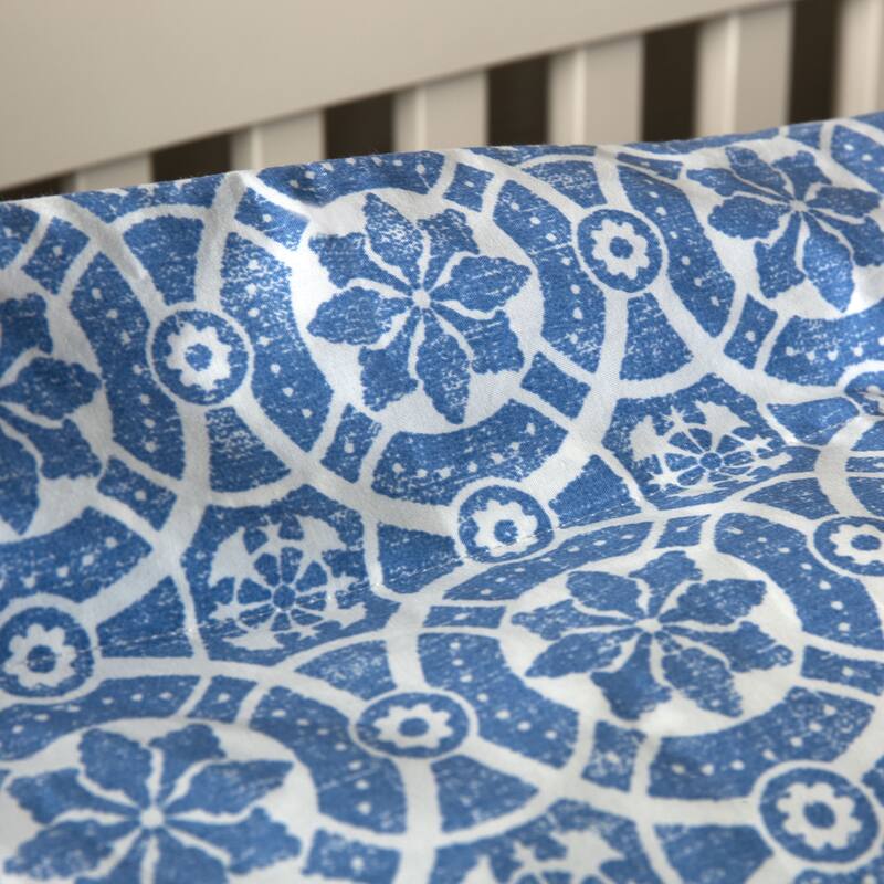 Mosaic Blue Print Duvet Cover Set