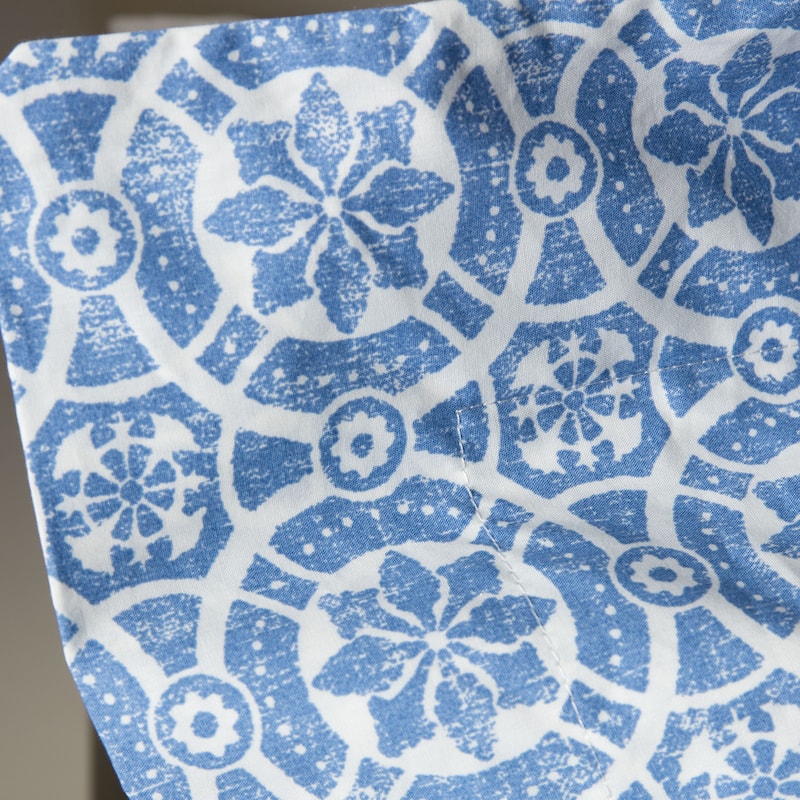 Mosaic Blue Print Duvet Cover Set