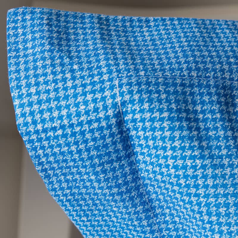Blue Houndstooth Duvet Cover Set