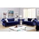 preview thumbnail 5 of 8, Tese Glam Fabric Tufted Rolled Arms 2-Piece Sofa Set by Furniture of America Blue