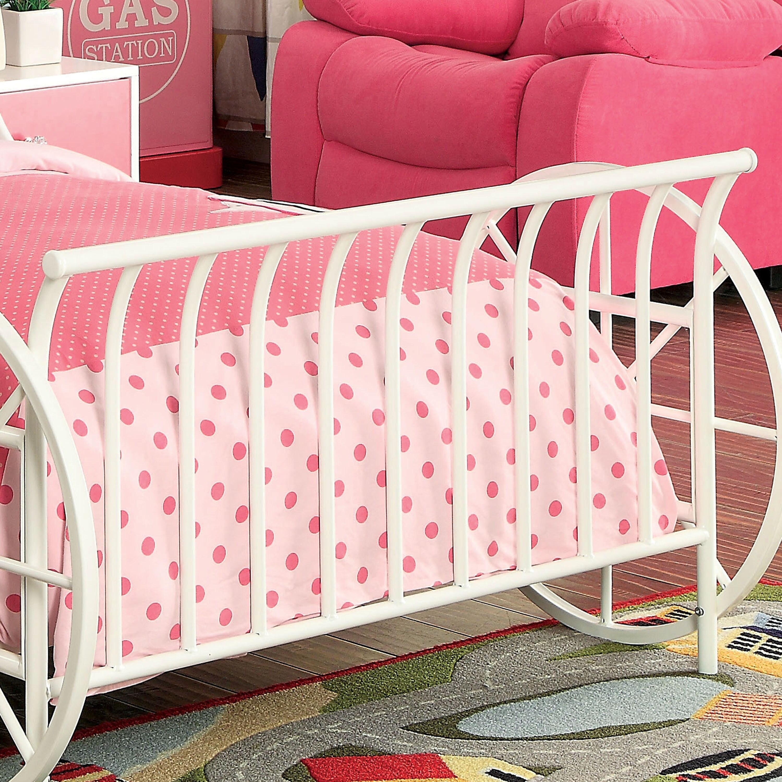 white carriage bed