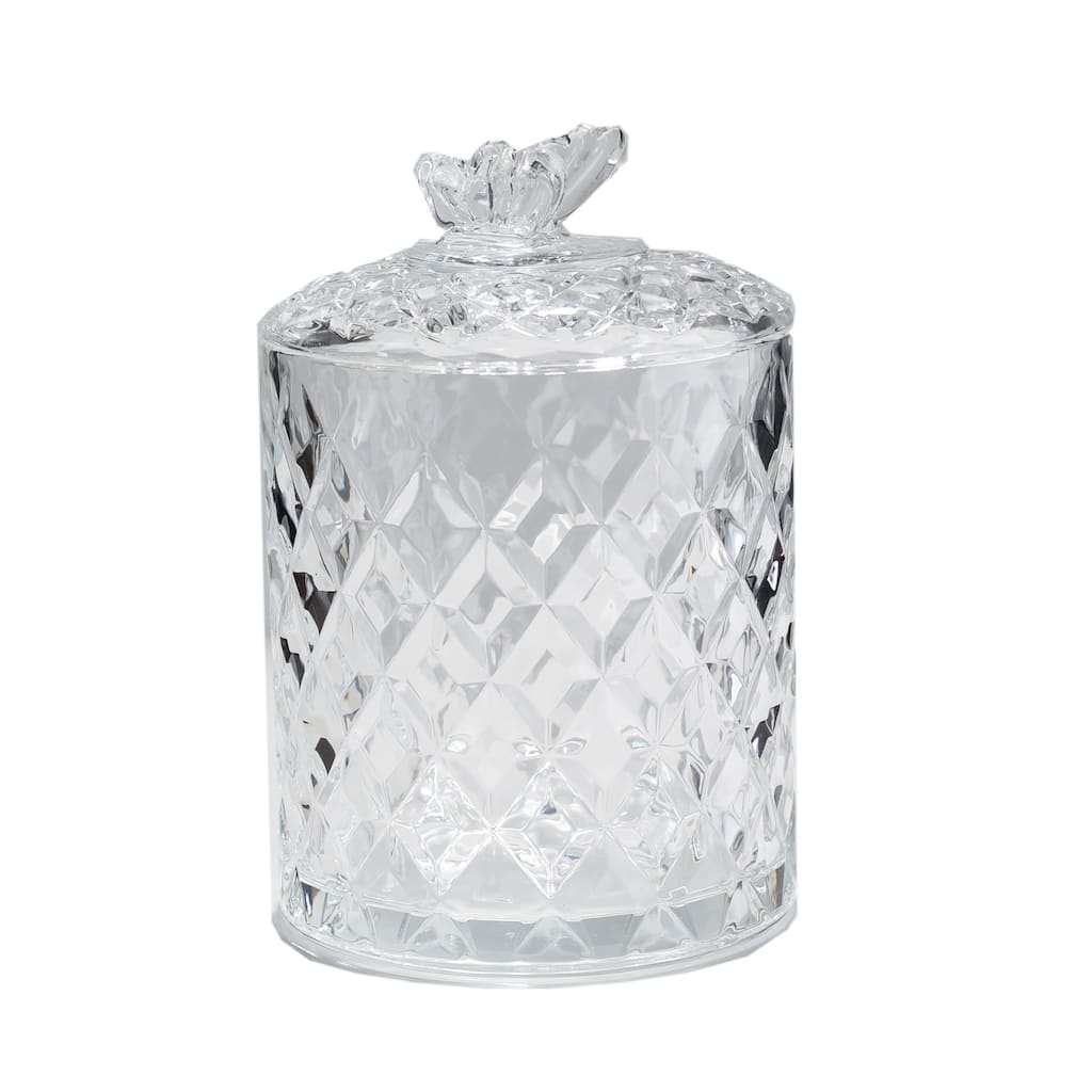 Fifth Avenue Tall Crystal Butterfly Jar with Lid