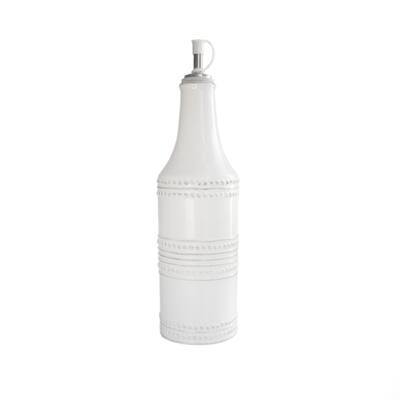 American Atelier Bianca Dotted White Earthenware Oil Bottle
