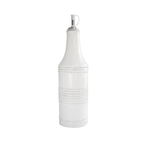 American Atelier Bianca Dotted White Earthenware Oil Bottle