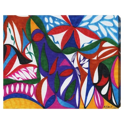 Oliver Gal 'Manuel Roman - Rhapsodic' Abstract Wall Art Canvas Print - Red, Blue
