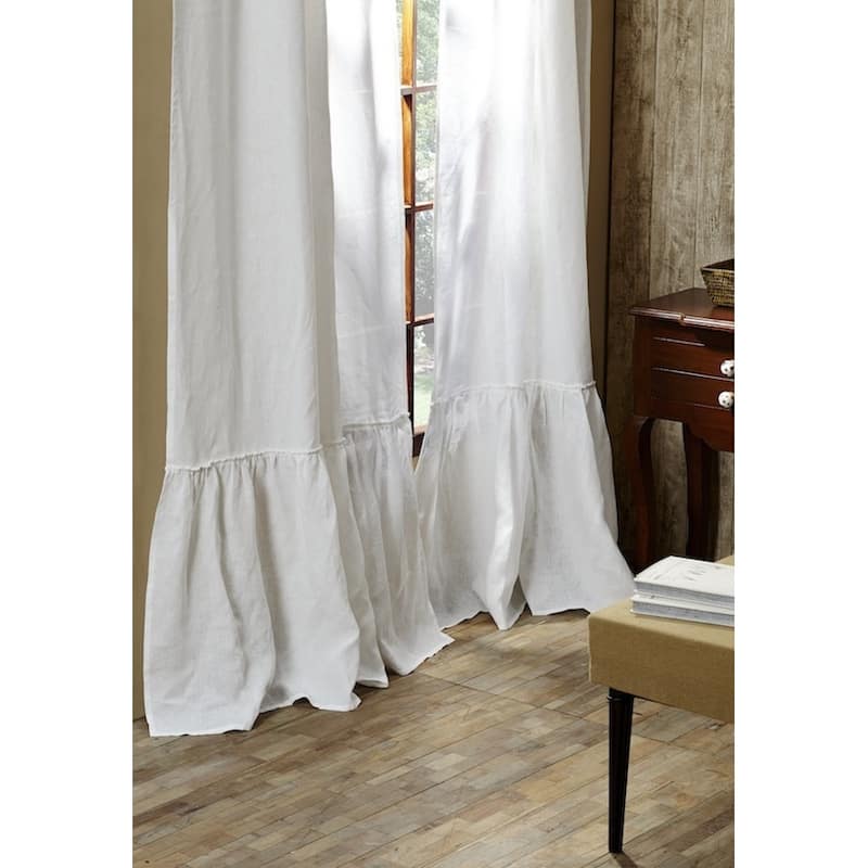 Laila Linen 96-inch Curtain Panel - 42 x 96 - 42 x 96
