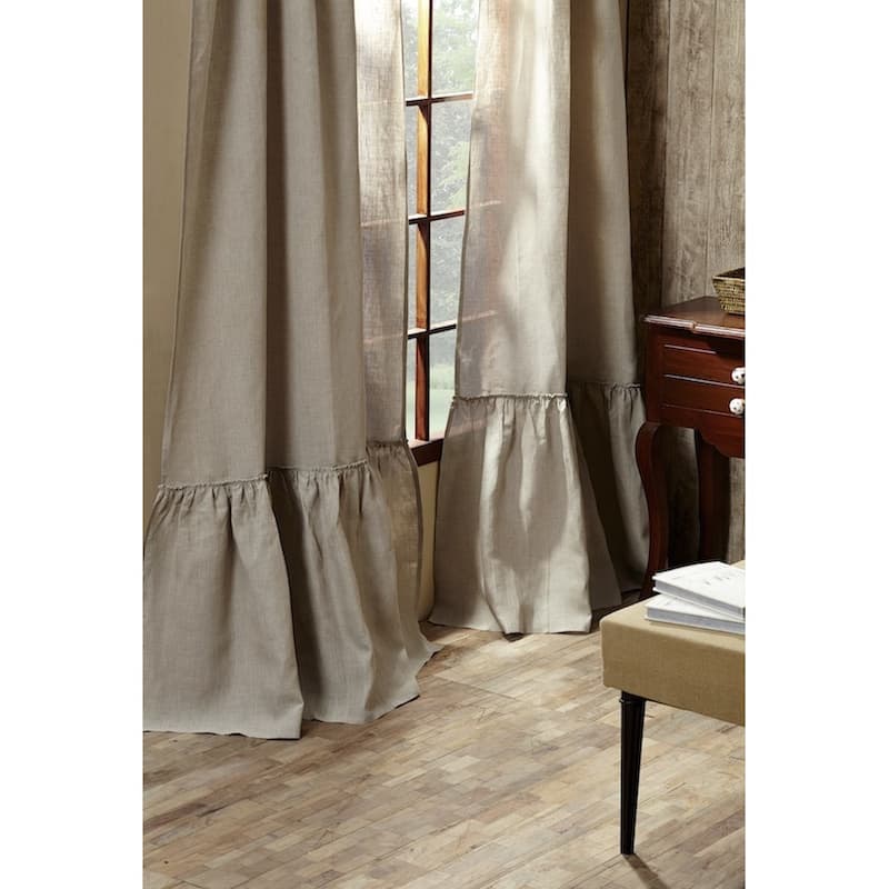 Laila Linen 96-inch Curtain Panel - 42 x 96 - 42 x 96