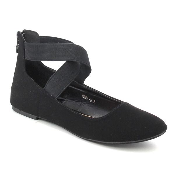 black criss cross flats