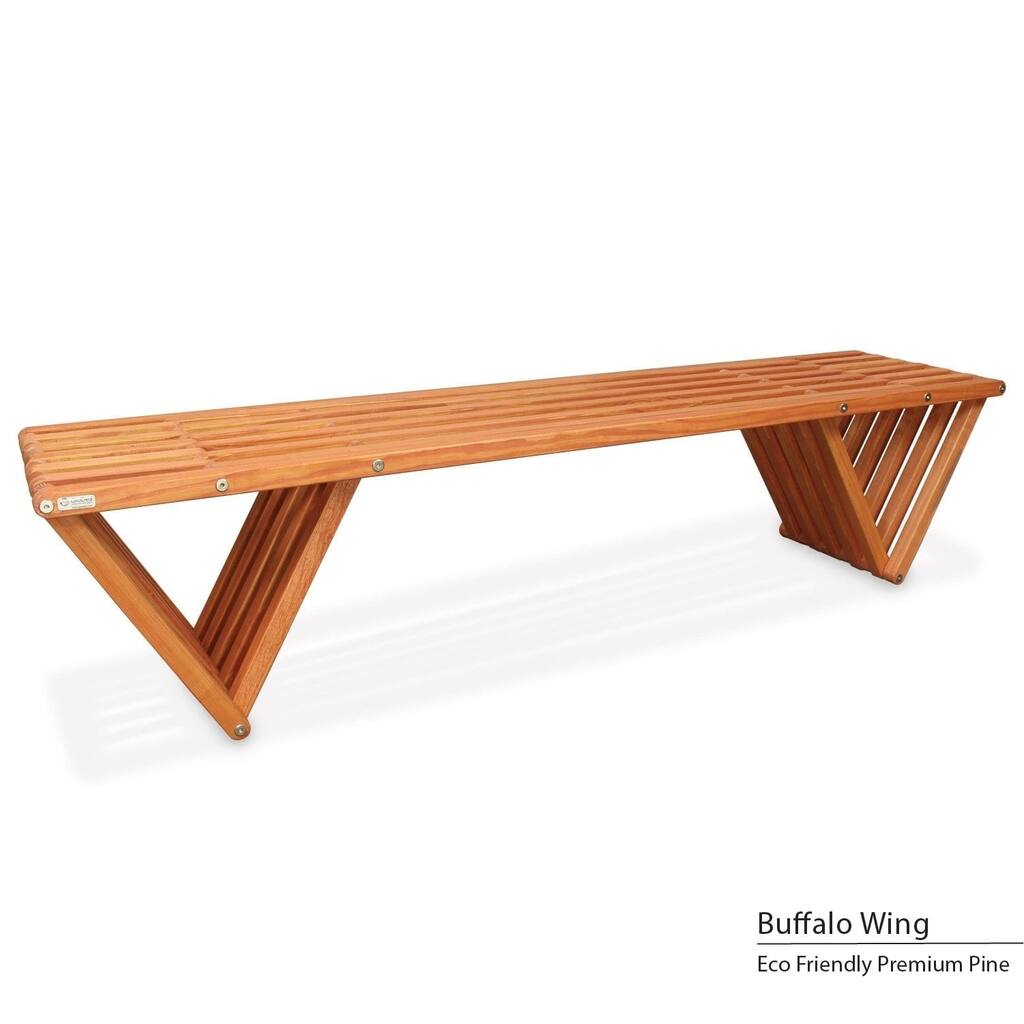 Backless Wood Outdoor or Indoor Bench 6'