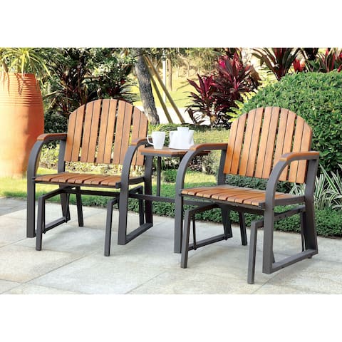 Furniture of America Liro Cottage Oak 3-piece Rocking Conversation Set