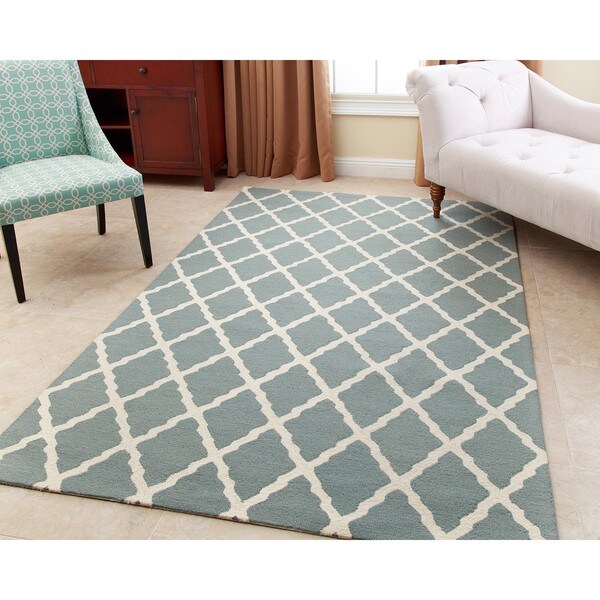 Abbyson Hand-tufted Chloe Aqua Wool Rug - 8' x 10'