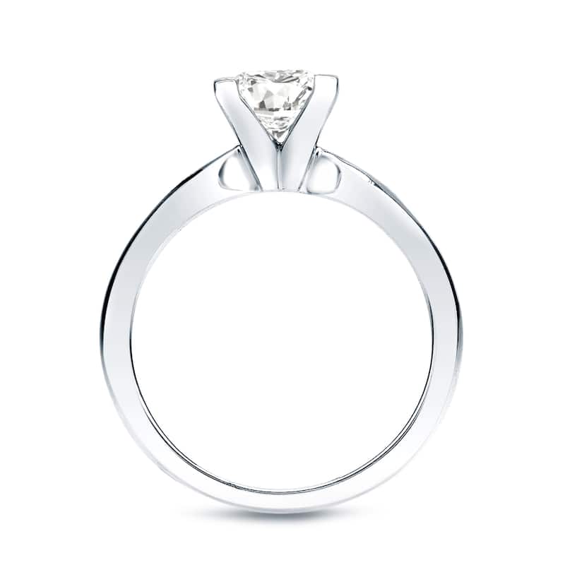 Auriya 14k Gold 1/3 carat TW Princess-cut Solitaire Diamond Engagement Ring