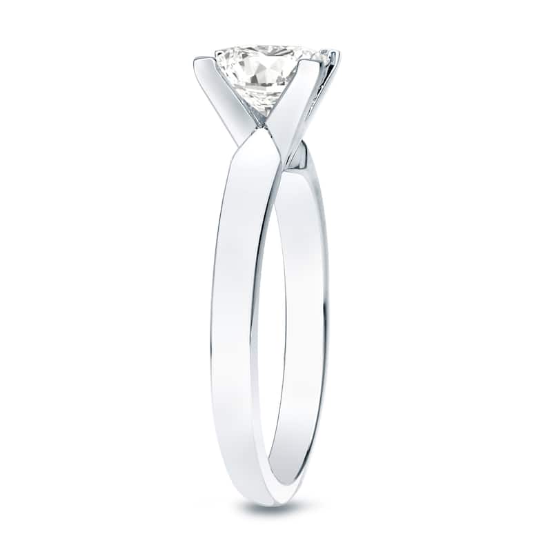 Auriya 14k Gold 1/3 carat TW Princess-cut Solitaire Diamond Engagement Ring