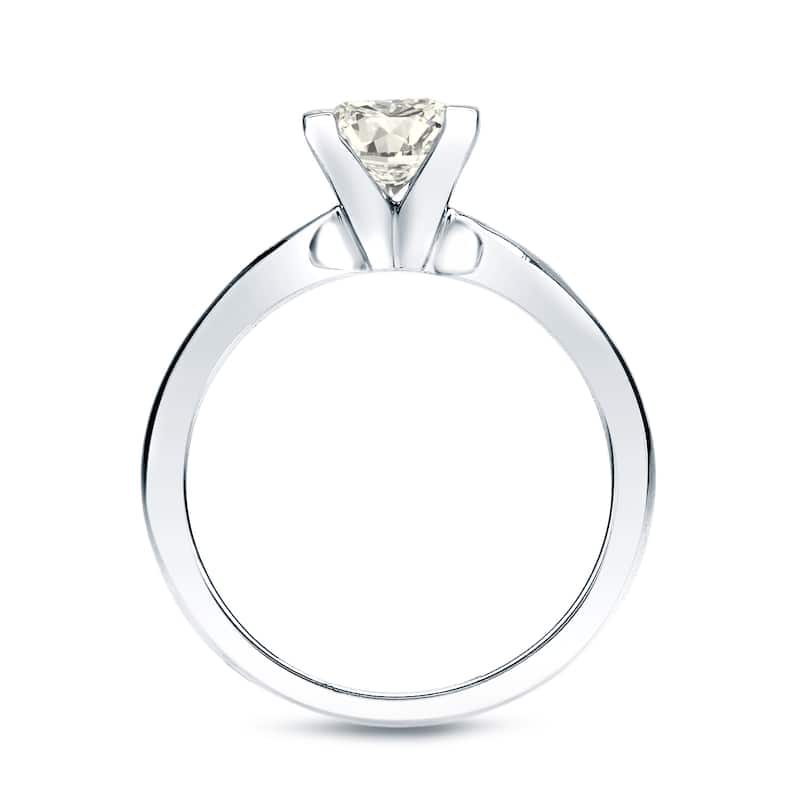 Auriya 14k Gold 1/3 carat TW Princess-cut Solitaire Diamond Engagement Ring (J-K, I1-I2)