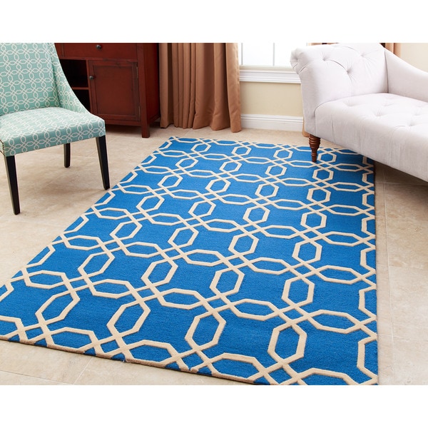 Abbyson Living Hand tufted Whitney Ocean Blue New Zealand Wool Rug (8