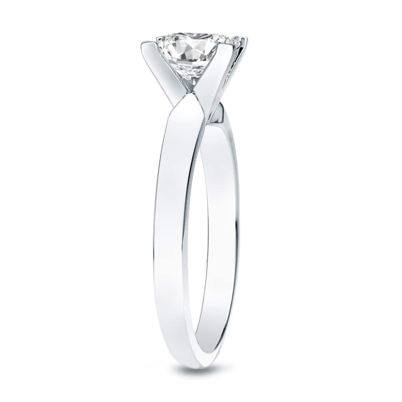 Auriya 14k Gold 1/2 carat TW Princess-cut Solitaire Diamond Engagement Ring