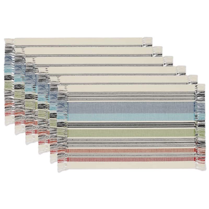 Mediterranean Stripe Fringed Placemat (Set of 6)